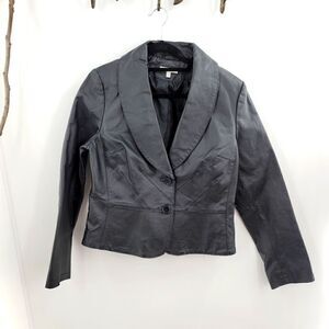 Vintage Yvonne Marie black leather blazer